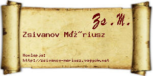 Zsivanov Máriusz névjegykártya